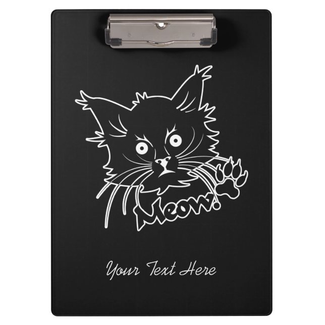 Portapapeles de personalizado de gato negro (Anverso)