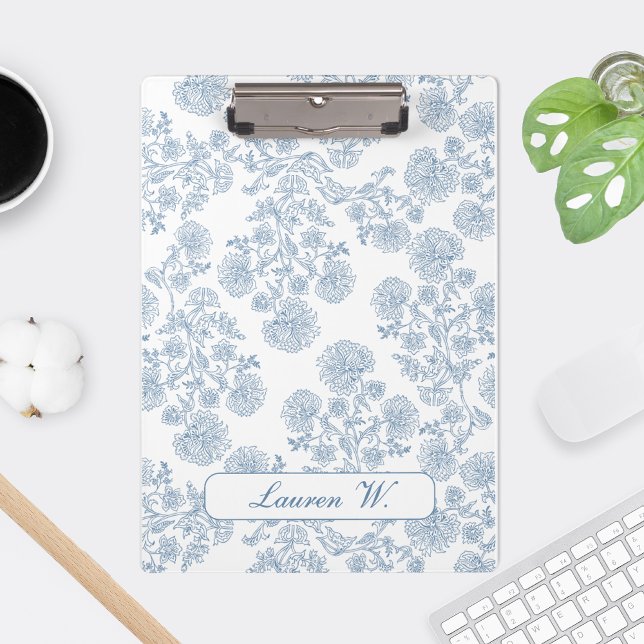 Portapapeles de Personalizado de toile azul francé (french blue toile clipboard, personalized clipboard for teacher, custom clipboard for student,)