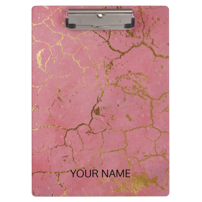 Portapapeles de Personalizar de mármol rosa (Anverso)