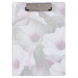 Portapapeles De Petunias Blandas En Blanco Y Rosa