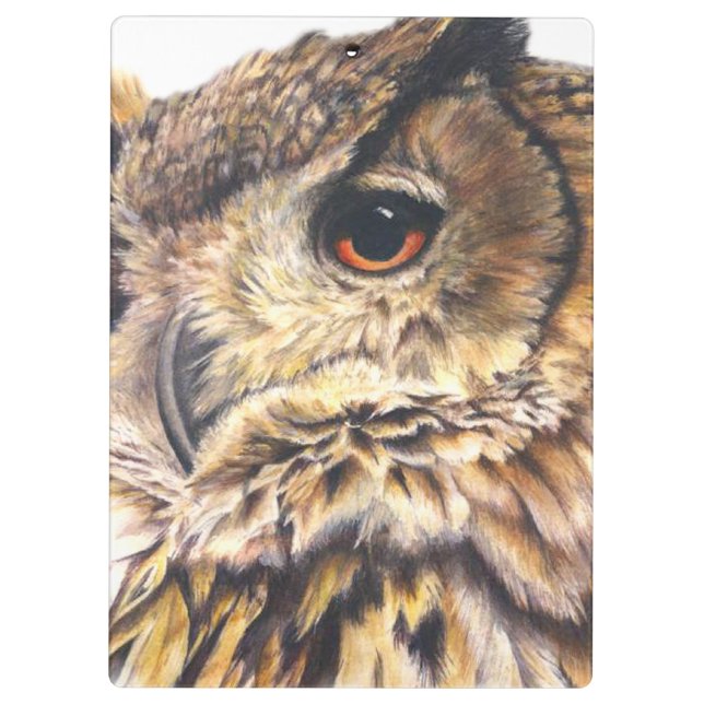 Portapapeles de pintura de búho de águila (Reverso)