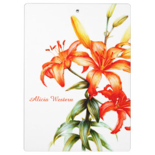 portapapeles de pintura de Lily naranja