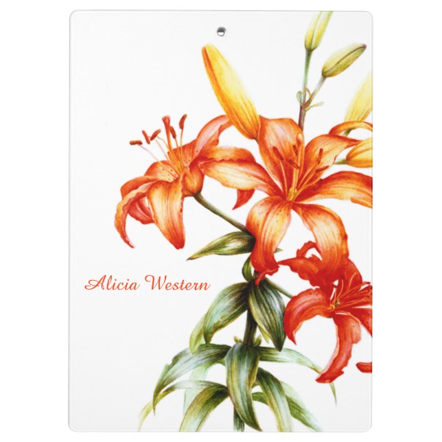 portapapeles de pintura de Lily naranja (Reverso)