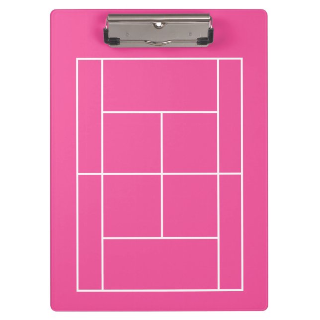 Portapapeles de pista de tenis rosa para entrenado (Anverso)