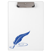 portapapeles de plumas azules