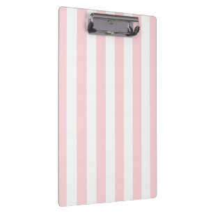 Portapapeles de rayas blancas y rosadas lindas 