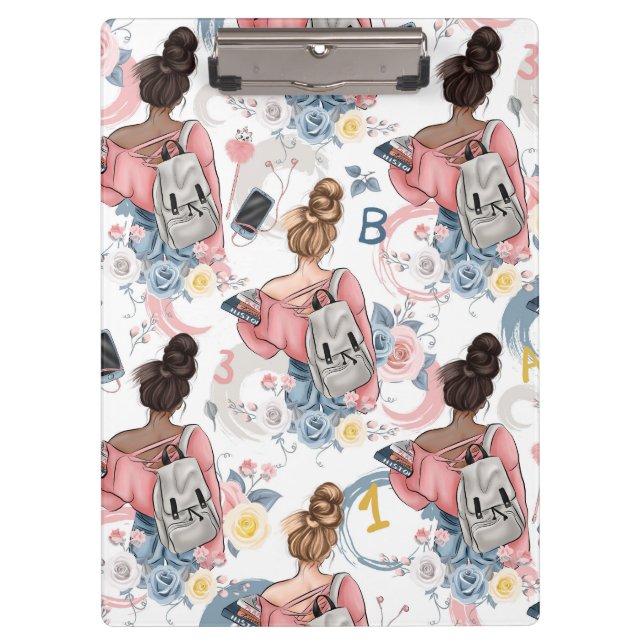 Portapapeles de regreso a la escuela para chicas (Anverso)
