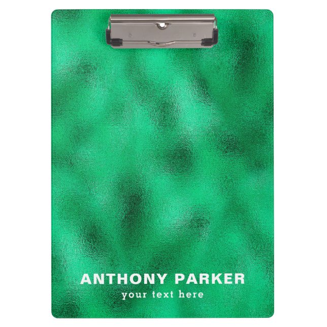 Portapapeles de Relieve metalizado verde (Anverso)