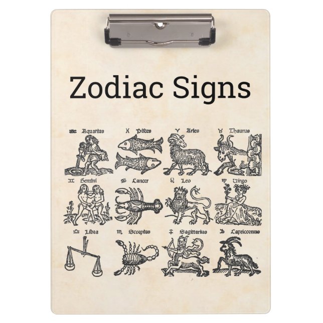 Portapapeles de Rótulos Zodiac (Anverso)