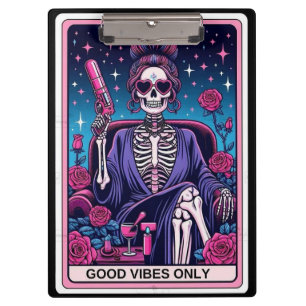 Portapapeles de Tarot de Esqueleto de Buenas Vibra