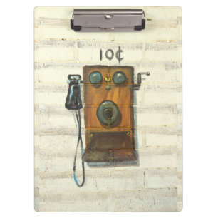 portapapeles de teléfono de pared antiguo
