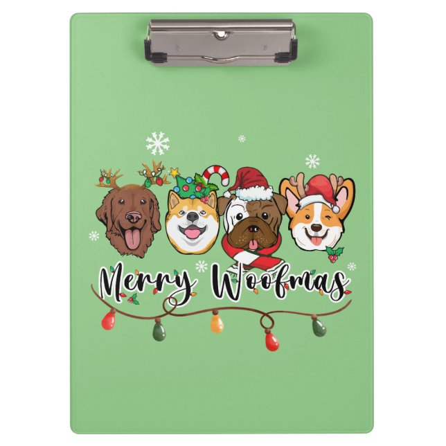 Portapapeles de tipografía Merry Woofmas (Anverso)