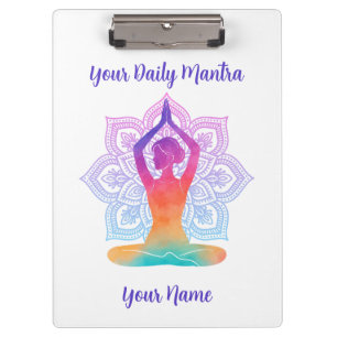 Portapapeles de Yoga Personalizado con Nombre y Ma