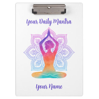 Portapapeles de Yoga Personalizado con Nombre y Ma