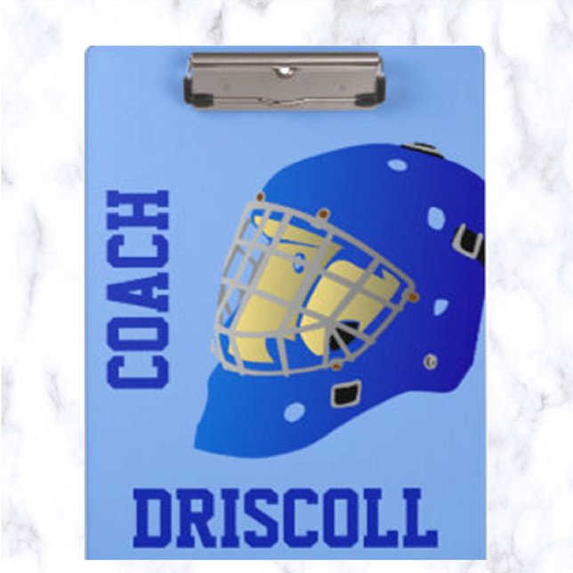Portapapeles del entrenador de hockey editable (What a great gift to give your hockey coach!)