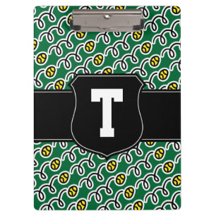 Portapapeles del entrenador de tenis   Monograma p