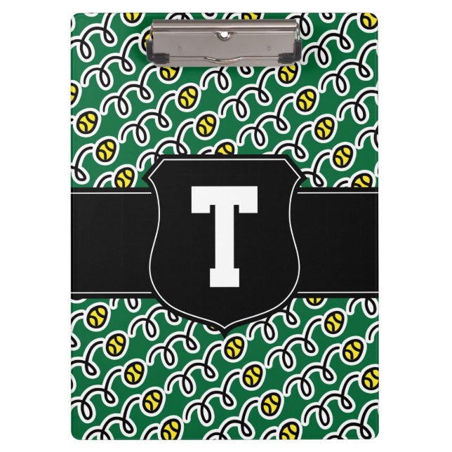 Portapapeles del entrenador de tenis | Monograma p (Anverso)