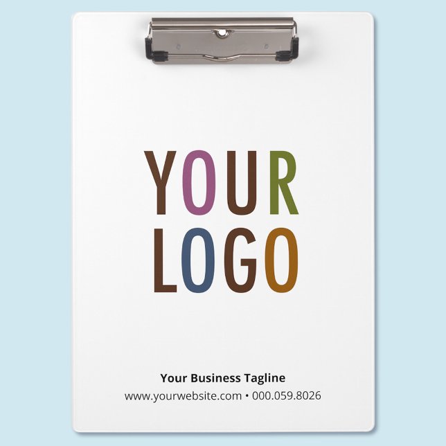 Portapapeles del logotipo de la empresa personaliz (MISOOK White Clipboard with Logo)