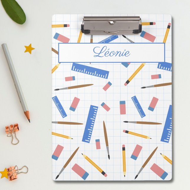 Portapapeles del patrón de suministros escolares (School Supplies Pattern Clipboard)