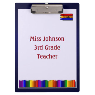Portapapeles del Personalizado Crayons del profeso