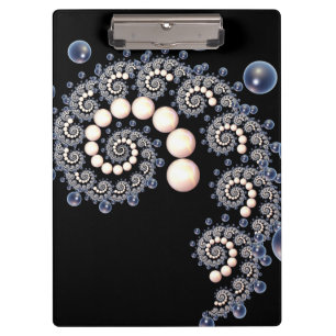 Portapapeles espiral marfil y perla azul