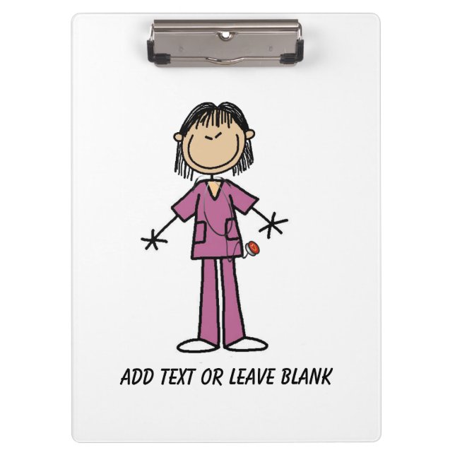 Portapapeles femenino asiático de enfermería (Anverso)