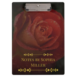 Portapapeles Floral Botánico de Rosa Roja Oscura E