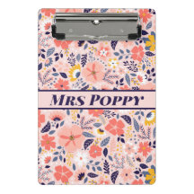 Portapapeles Floral Caprichoso Personalizado para 