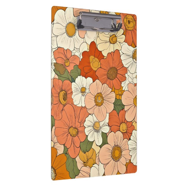 Portapapeles floral de Groove Naranja retro (Derecha)