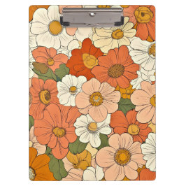 Portapapeles floral de Groove Naranja retro