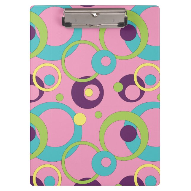 Portapapeles Funky Pink Circles (Anverso)