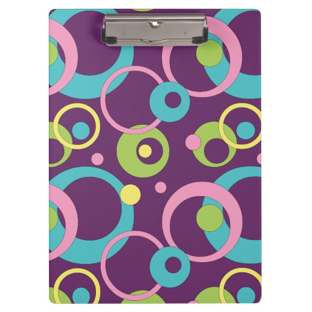 Portapapeles Funky Purple Circles (Anverso)