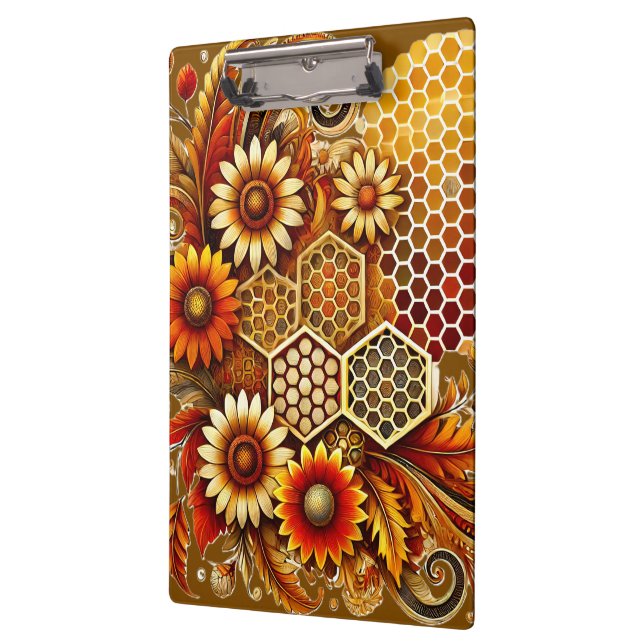 Portapapeles inspirado en honeycomb y girasol (Izquierda)