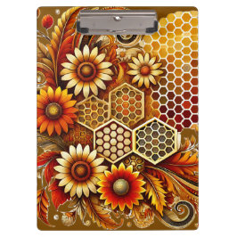 Portapapeles inspirado en honeycomb y girasol