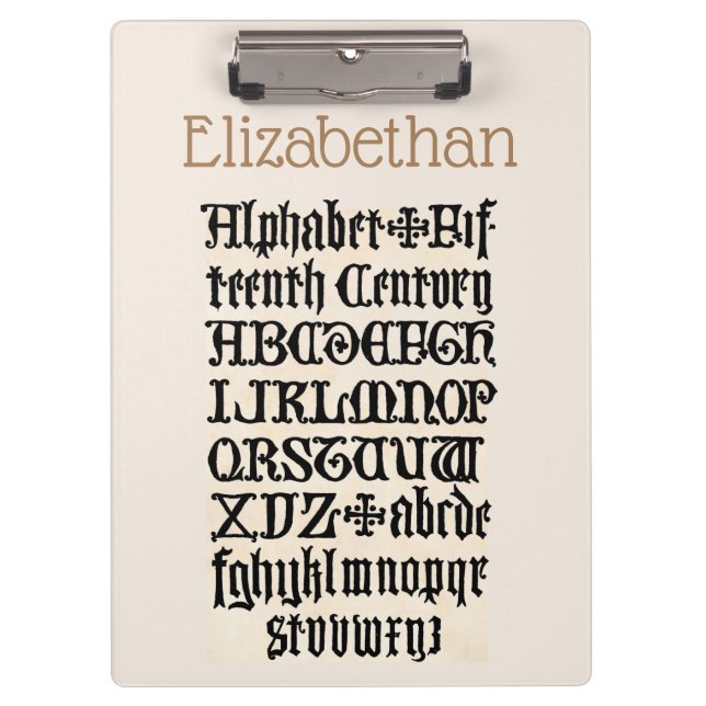 Portapapeles isabelino (Anverso)
