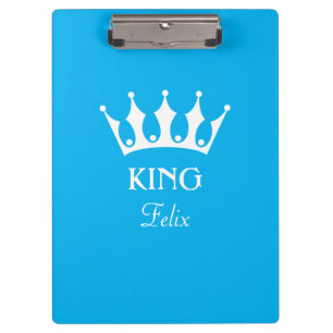 Portapapeles king personalizado en azul con nombre