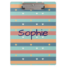 Portapapeles lindo personalizado con nombre