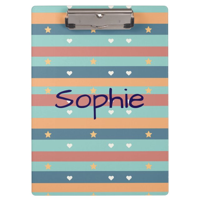 Portapapeles lindo personalizado con nombre (Anverso)