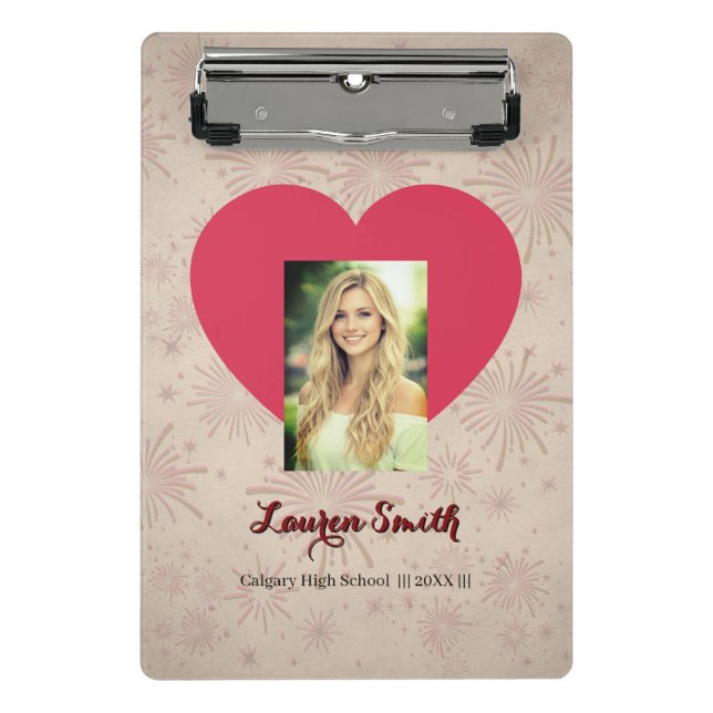 Portapapeles mini con fuente de foto personalizada (Anverso)