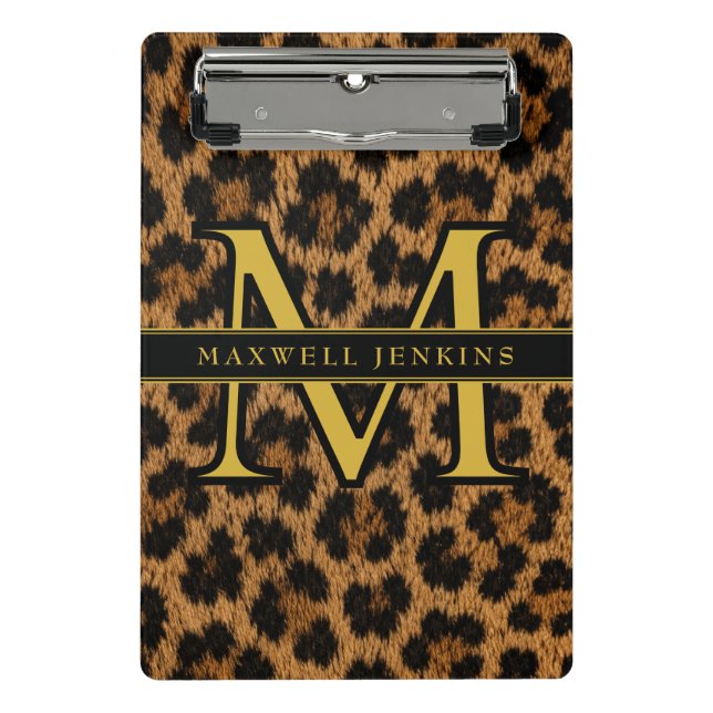 Portapapeles mini con patrón de leopardo personali (Anverso)