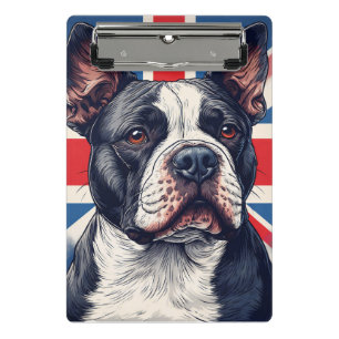 Portapapeles mini con Staffy y bandera del Reino U