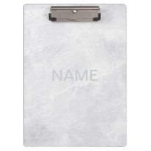 Portapapeles moderno de mármol con texto Personali