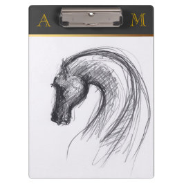 Portapapeles Monograma de dibujo original de cabal