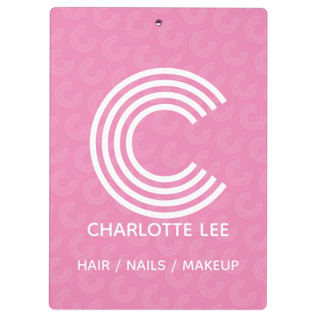 Portapapeles monograma moderno (Reverso)