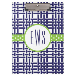 Portapapeles Monogramado de Bambú y Grosgrain