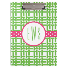 Portapapeles Monogramado de Bambú y Grosgrain