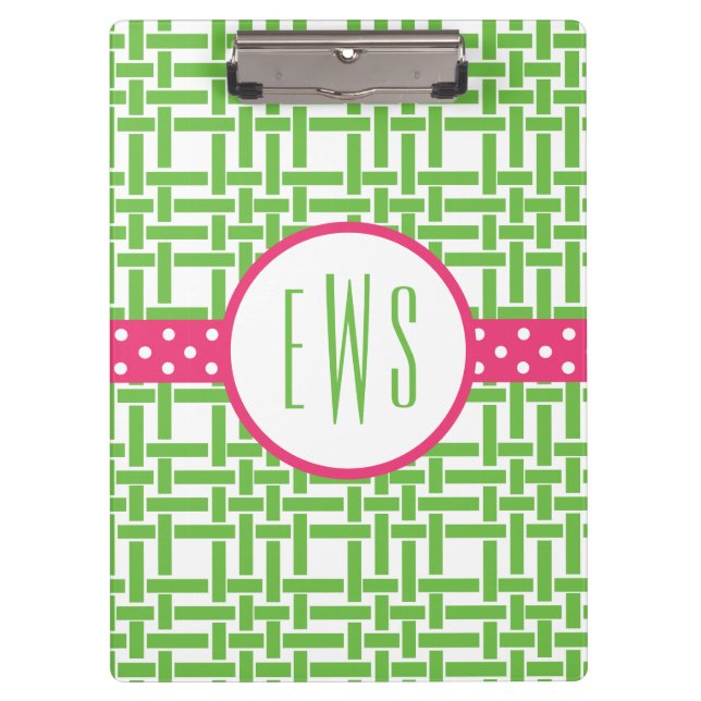 Portapapeles Monogramado de Bambú y Grosgrain (Anverso)