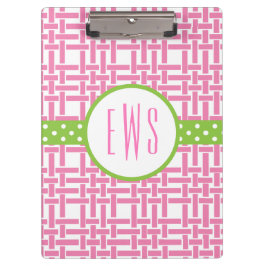 Portapapeles Monogramado de Bambú y Grosgrain