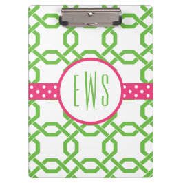 Portapapeles Monogramado de Lattice y Grosgrain