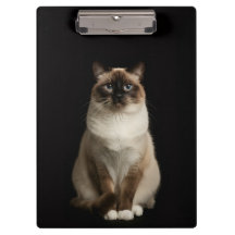 Portapapeles negro 4 Luxe con gato birmano